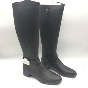 Kenneth Cole Womens Branden Buckle Riding Boots Brown Leather Straps 9.5 M New